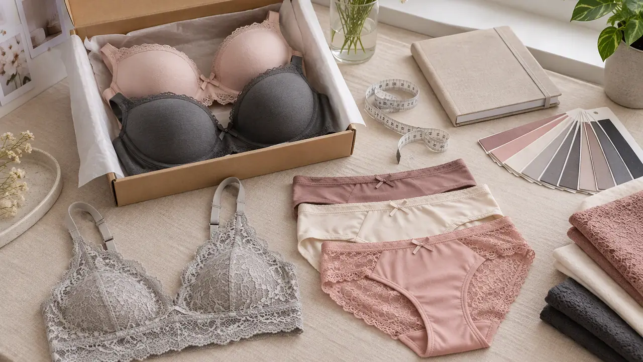 A structured index card listing the sections of an intimate apparel website